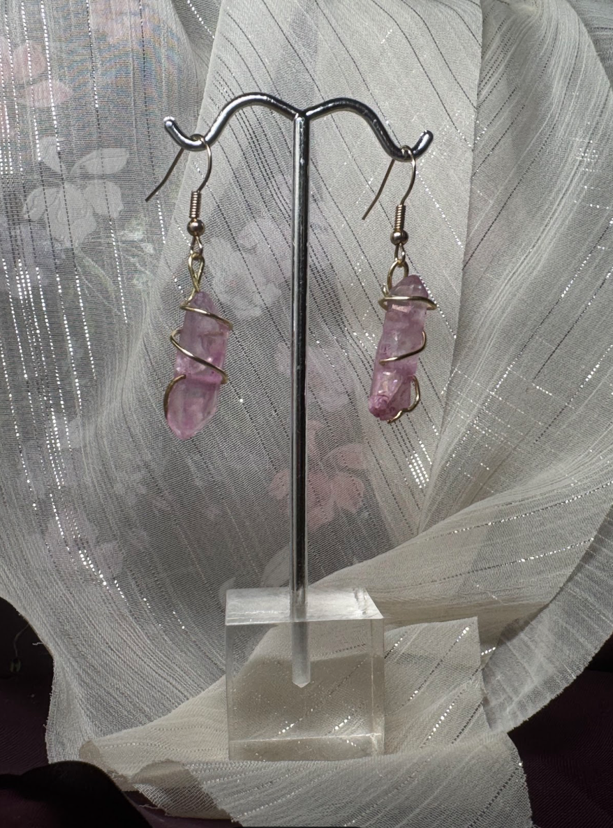 PINK CRYSTAL EARRINGS