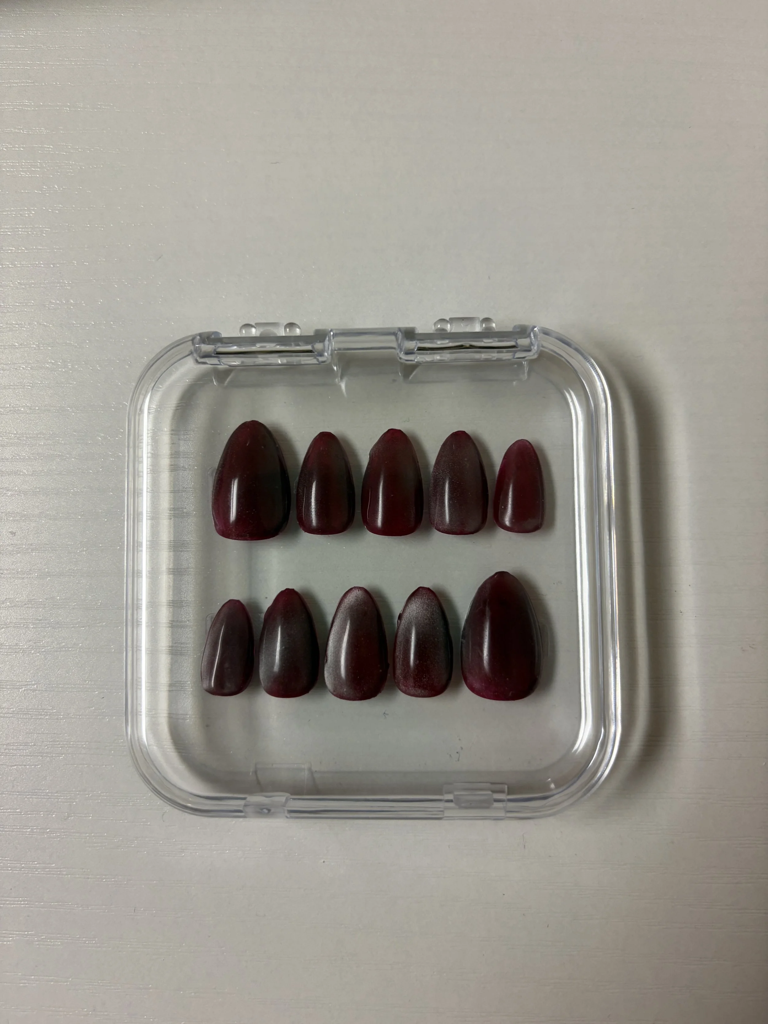 Deep Burgundy Cateye press ons.jpeg