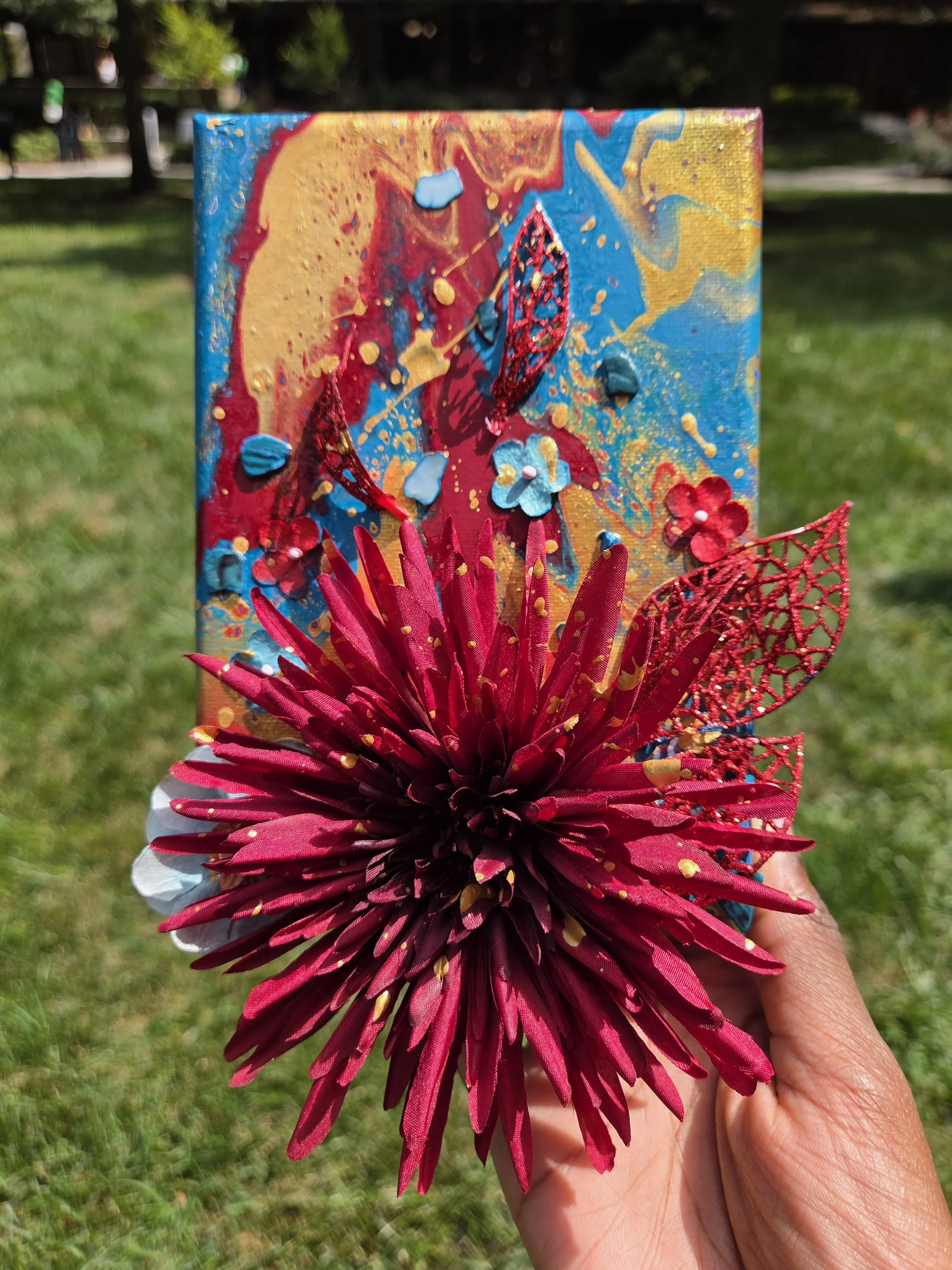 CRIMSON TIDES MINI FLUID ART PAINTING 2