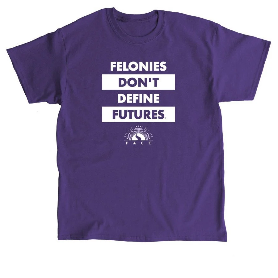 "Felonies Don't Define Futures" T-Shirt - Purple