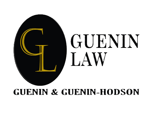 Guenin Law logo featuring a gold “GL” monogram and the text “Guenin & Guenin-Hodson.”
