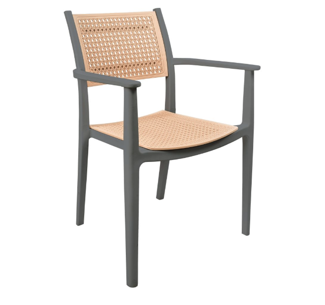 Silla Turin Gris con descansa brazos