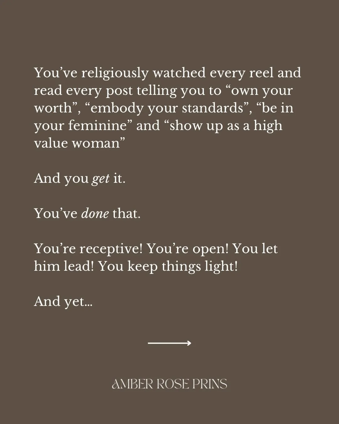 I can only say this because I lived it myself AND I made it to the other side 🥳

Preparation For Union is ready to guide you there, honey! 

[relationship goals, relationship coach, sacred union, union, polarity]

#relationshipcoach #masculinefemini