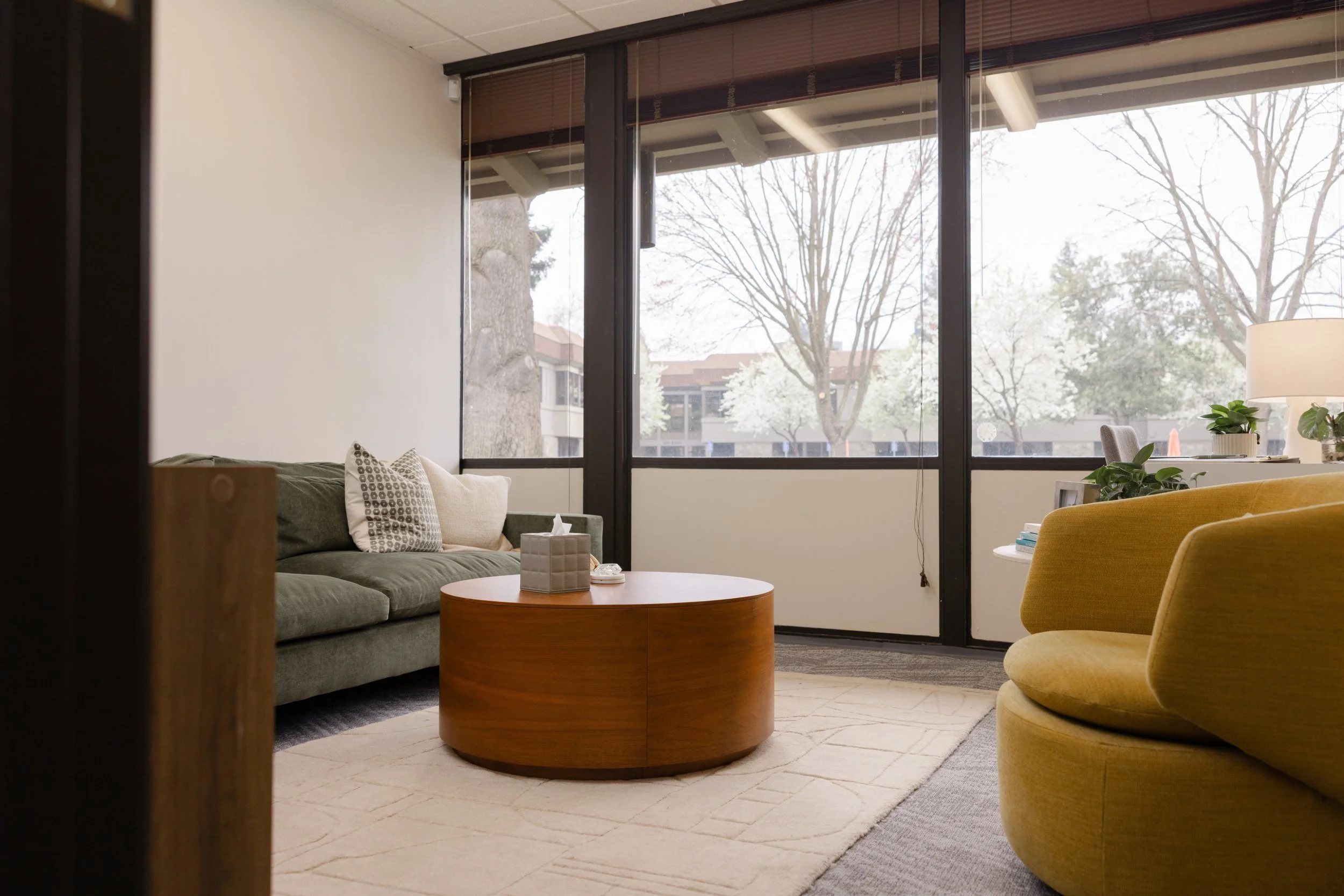 Inviting and safe therapy office in Sacramento, CA for adults healing childhood trauma