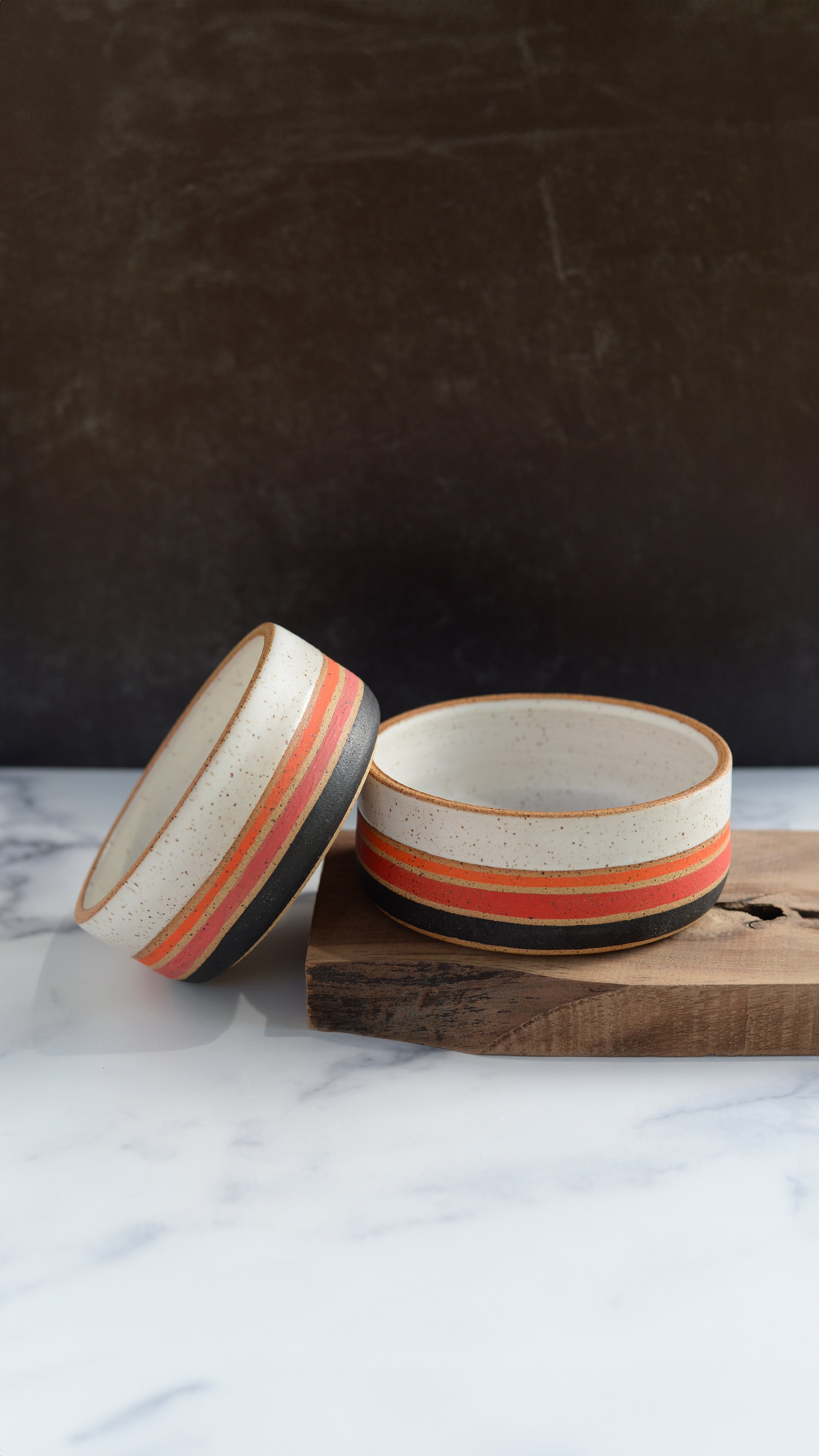 White Striped Bowl