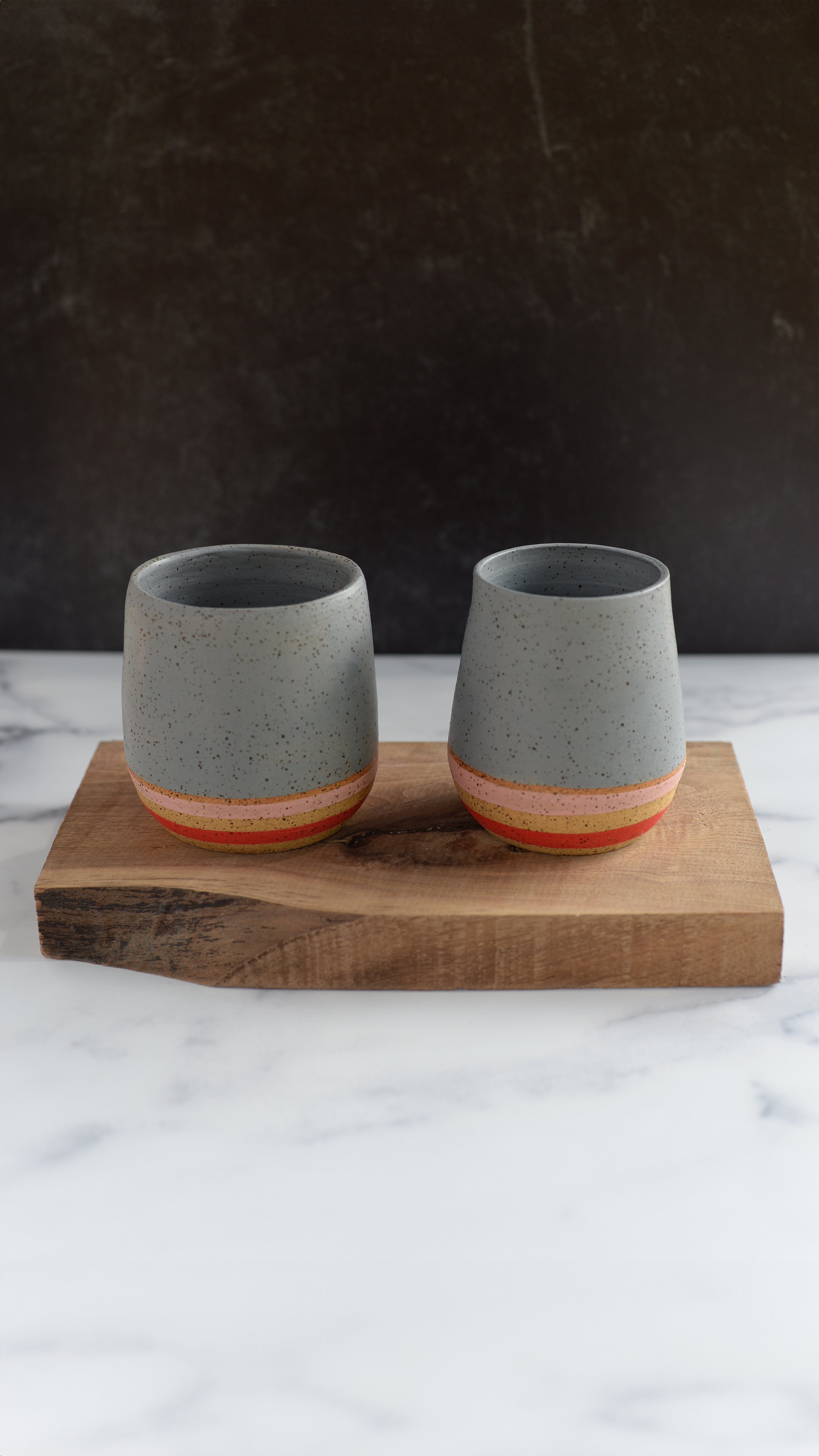 Grey Striped Wine Tumbler