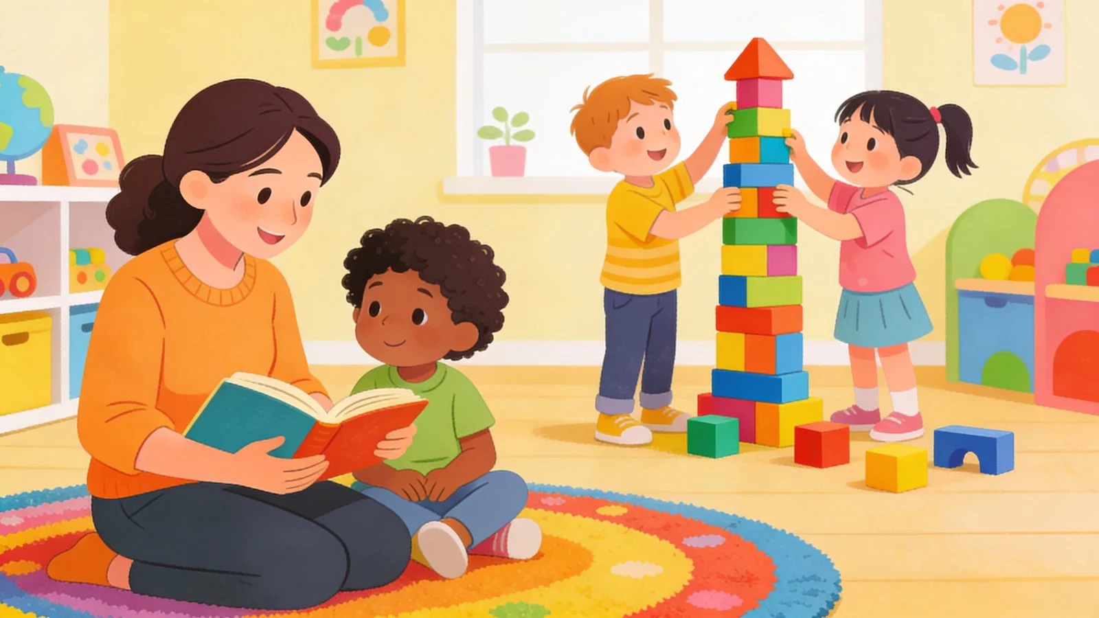 children engaging in activities at an early learning center