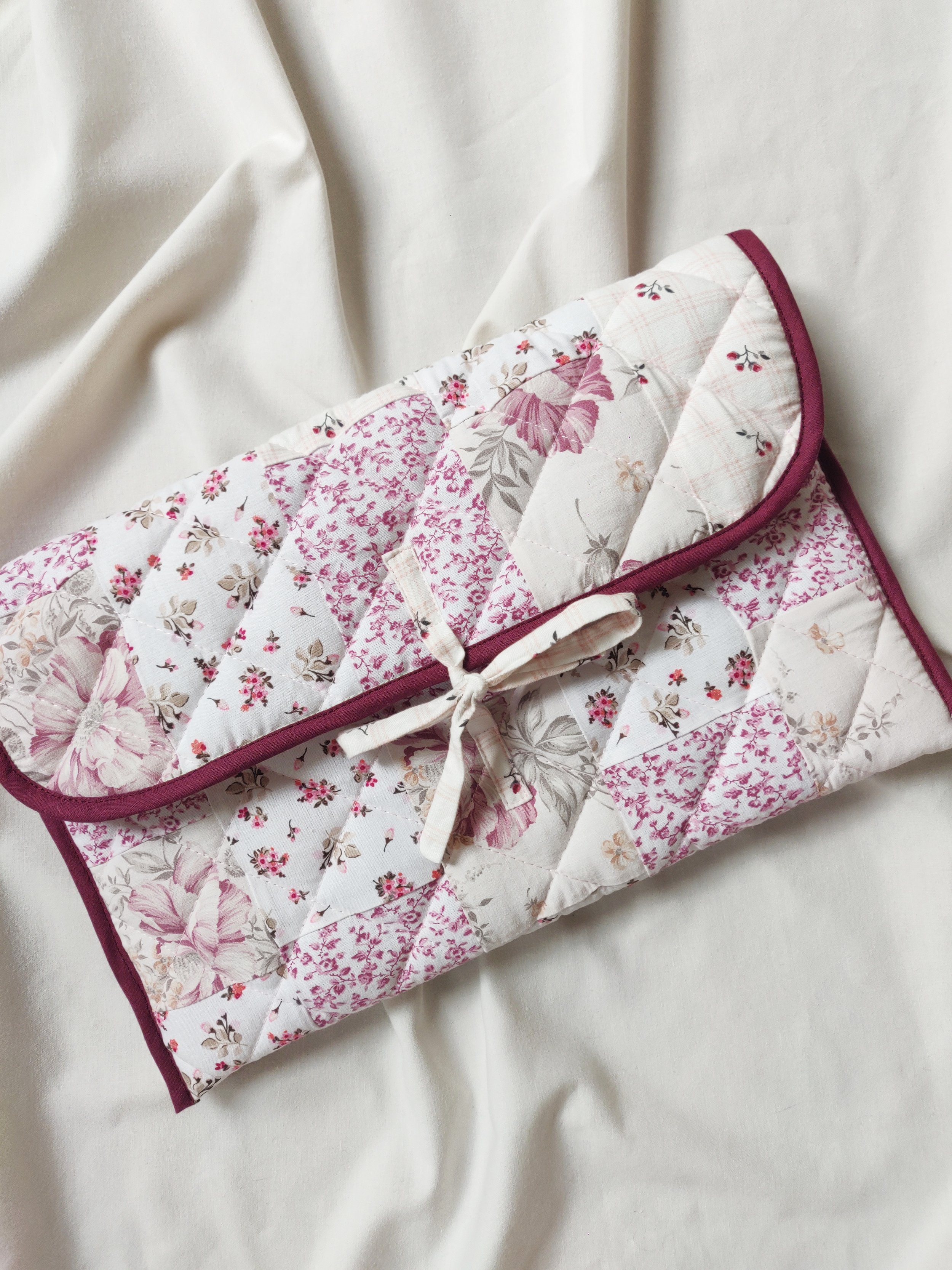 Grande housse patchwork rose & fleurs