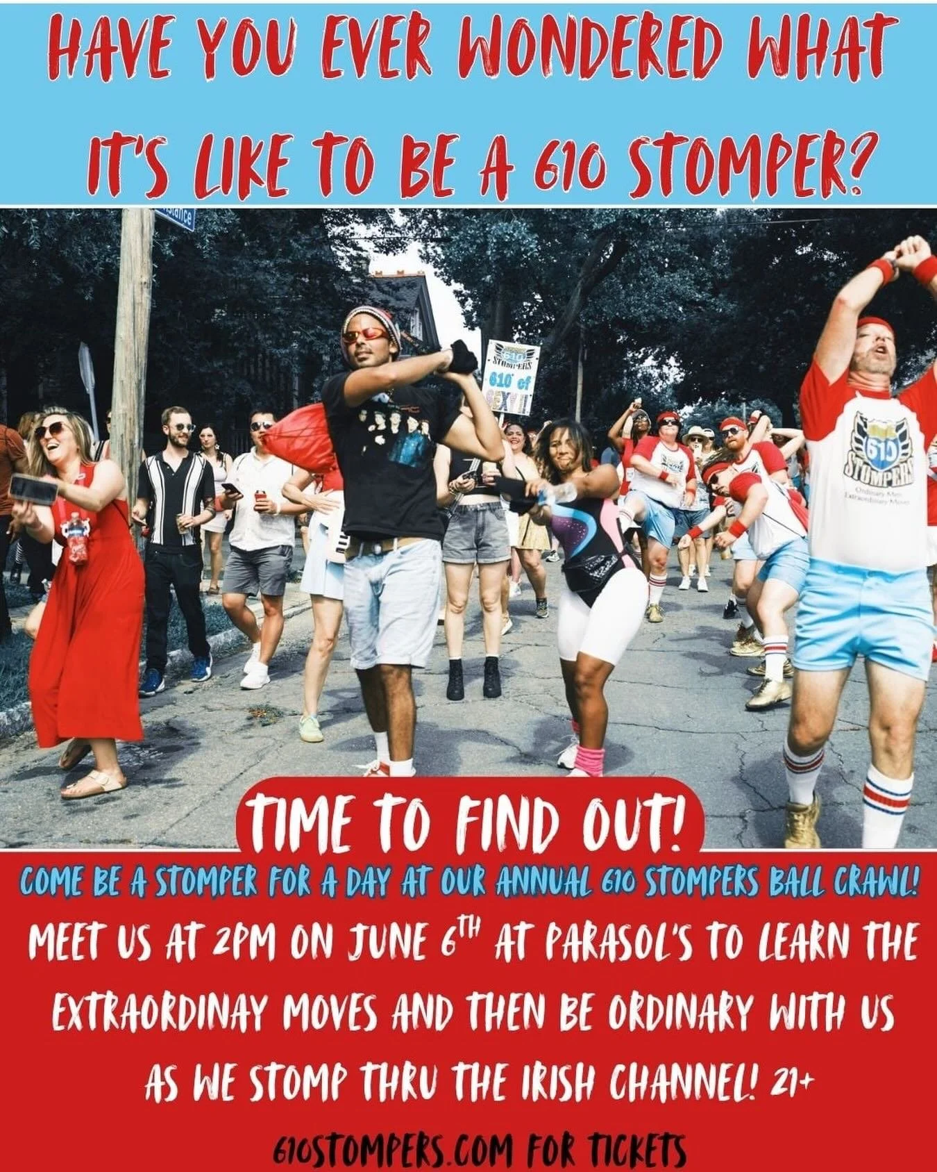 Be a Stomper for the day&hellip; or realize you should&rsquo;ve been one all along 👀

June 6th we&rsquo;re taking the Ball Crawl to the Irish Channel. We are kicking things off at @theoriginalparasols at 2pm where you&rsquo;ll learn a few of our ext