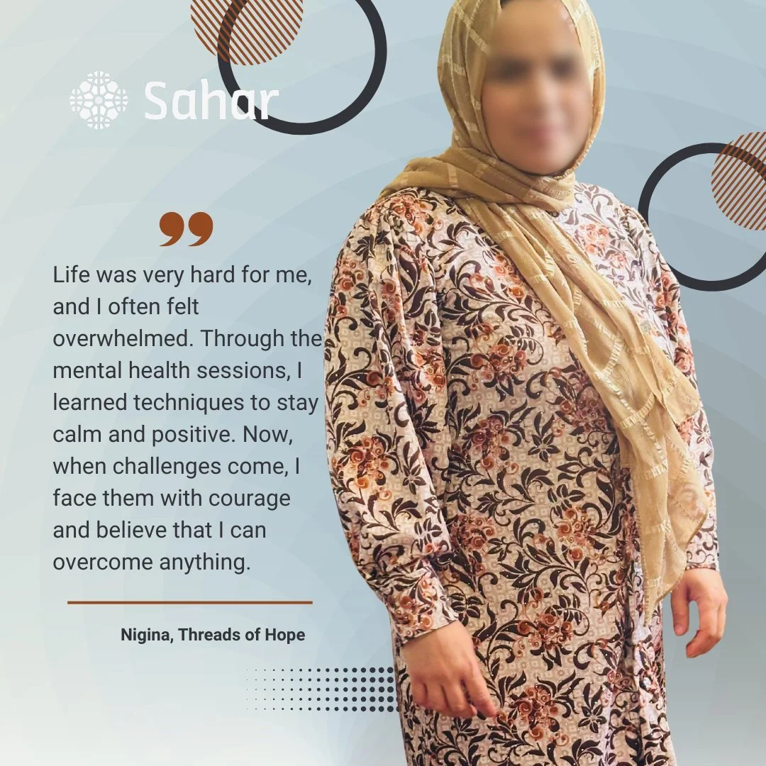 Life in Afghanistan remains unimaginably difficult for many women&mdash;but stories like Nigina&rsquo;s remind us that resilience thrives when women are given tools and support.

Through Sahar Education&rsquo;s Threads of Hope program, Nigina accesse