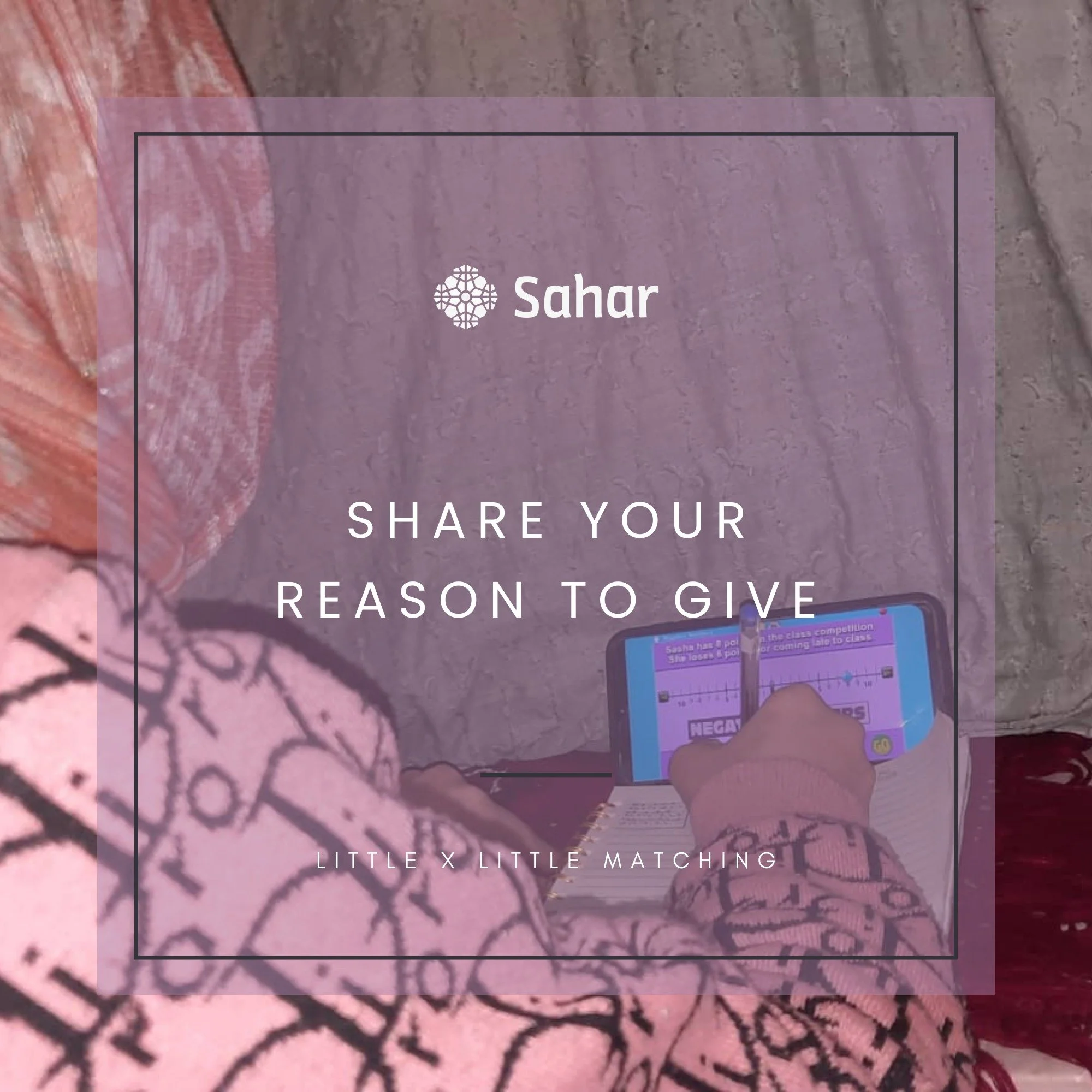 Why do you care? Why do you give?

Share your reason with us and help inspire others. 

Give today before the match ends.

https://www.globalgiving.org/projects/sahar-education/

🔔Follow Sahar Education for future updates!
&hearts;️ Support Educatio