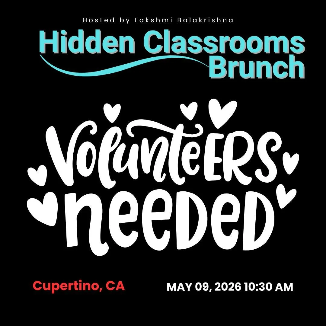 Join us in making Hidden Classrooms: A Brunch for Afghan Girls possible.

On Saturday, May 9th, from 10:30 AM to 12:30 PM at the Reception Room at Cupertino Senior Center, we&rsquo;re looking for dedicated volunteers to help bring this meaningful gat
