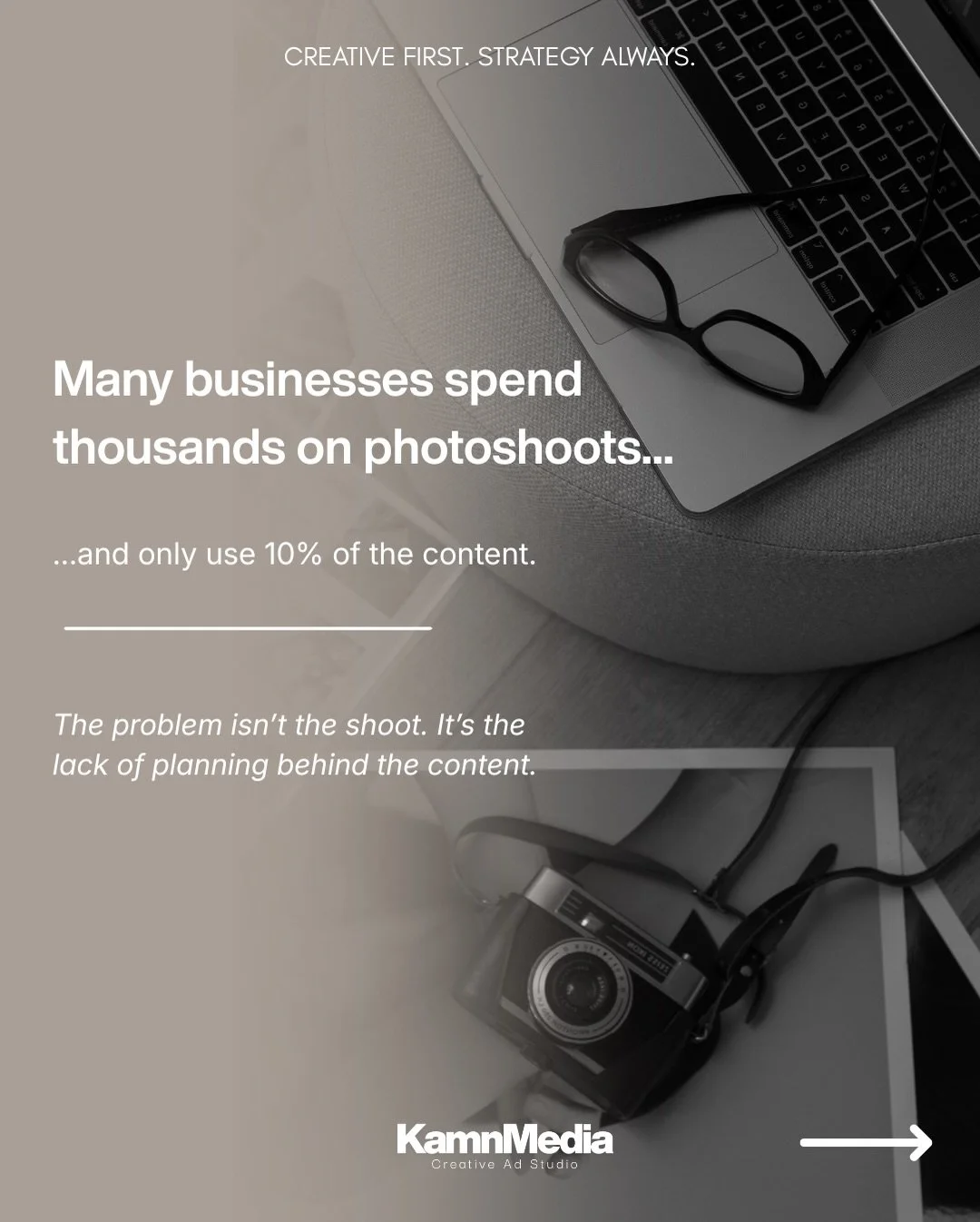 Businesses often spend thousands on photoshoots&hellip;
but end up using only a small fraction of the content.

The problem is wanting beautiful visuals without thinking about it&rsquo;ll support your business?

Before creating anything, you should a