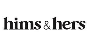 Logo with the words 'hims & hers' in black text