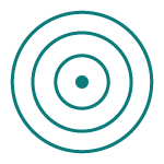 Target-style shooting target with concentric circles