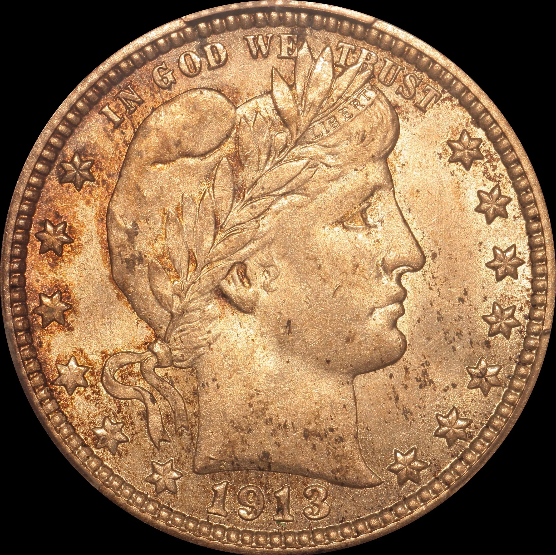 1913 25 Barber Quarter PCGS MS 64 CAC