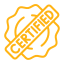 Gold and black graphic design of a stylized person with outstretched arms