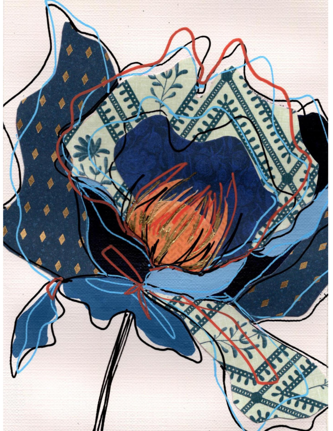 Blue Flower 5x7 (sold)