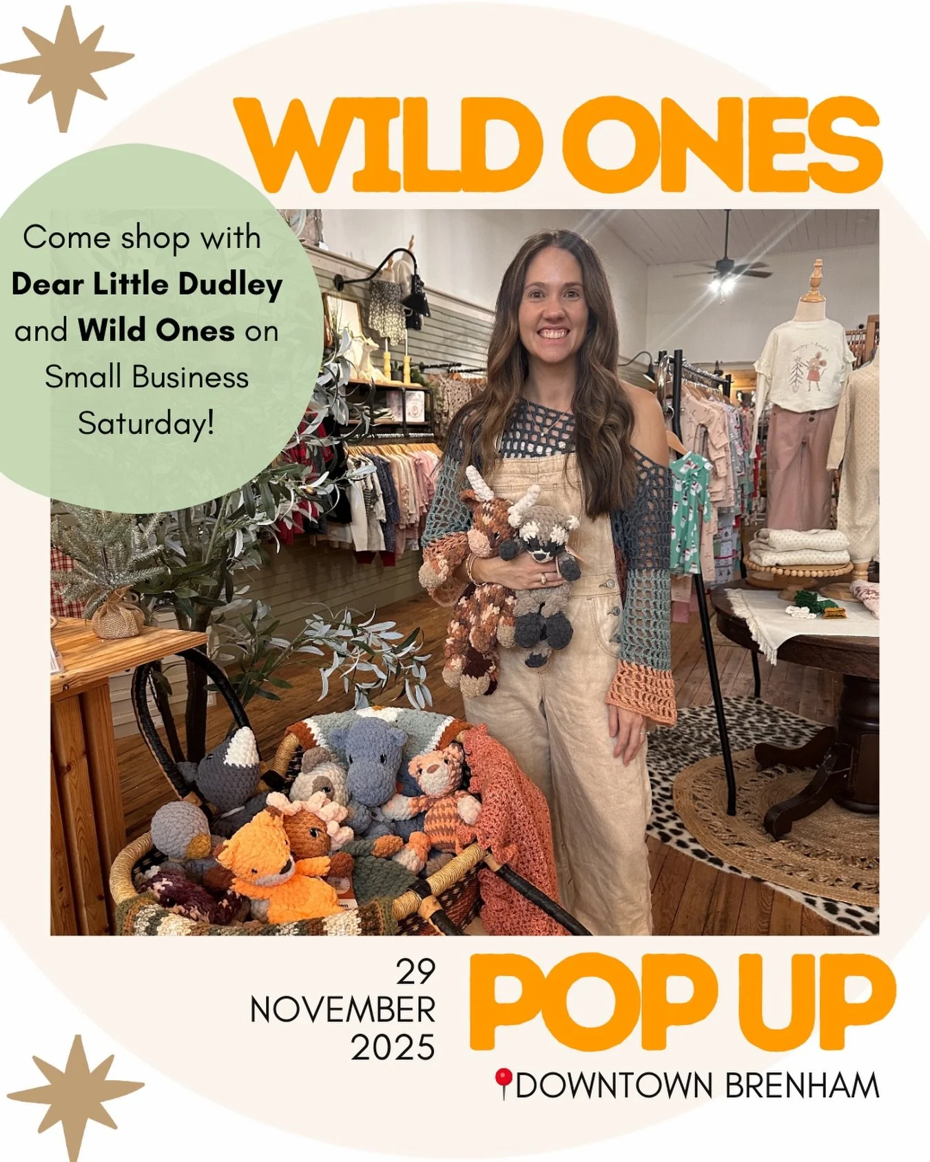 ✨Pop UP Time✨

This Saturday 11/29 I will be hanging out at @wildonesbtx for the day!! I always have some crochet loveys there, but going to bring some more items with me! 

Come say hi and support local for small business Saturday!! Get some Christm