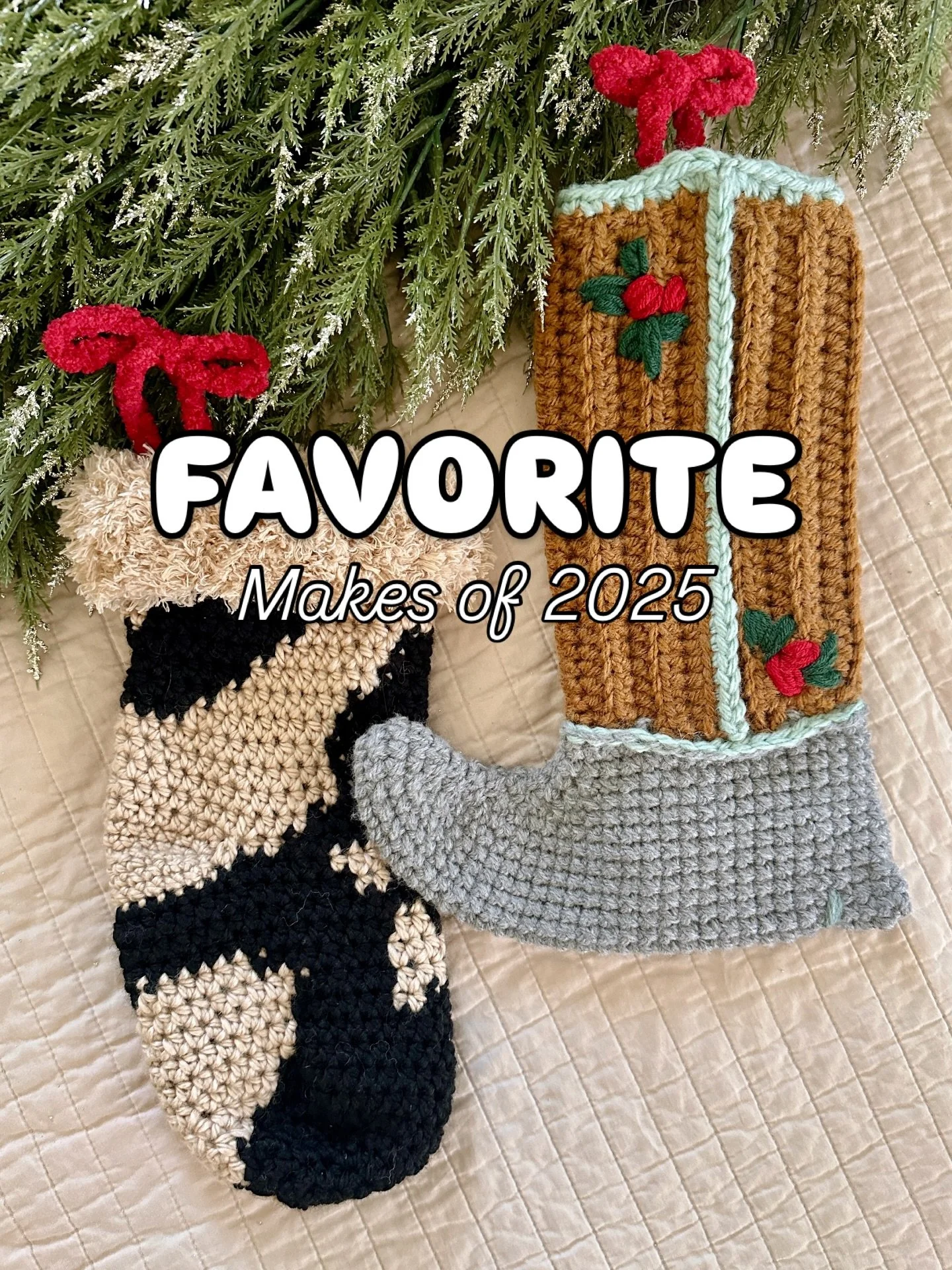 My FAVORITE makes of 2025! 🧶 

It has been an AMAZING year! Patterns tagged below for each month! 🙌🏼

Jan-baby Bonnie from @shopmodthreads 
Feb-zephyr for my birthday! From @jb.babydesigns 
March- desert arrow pillow from ME! 
April-a square on a 