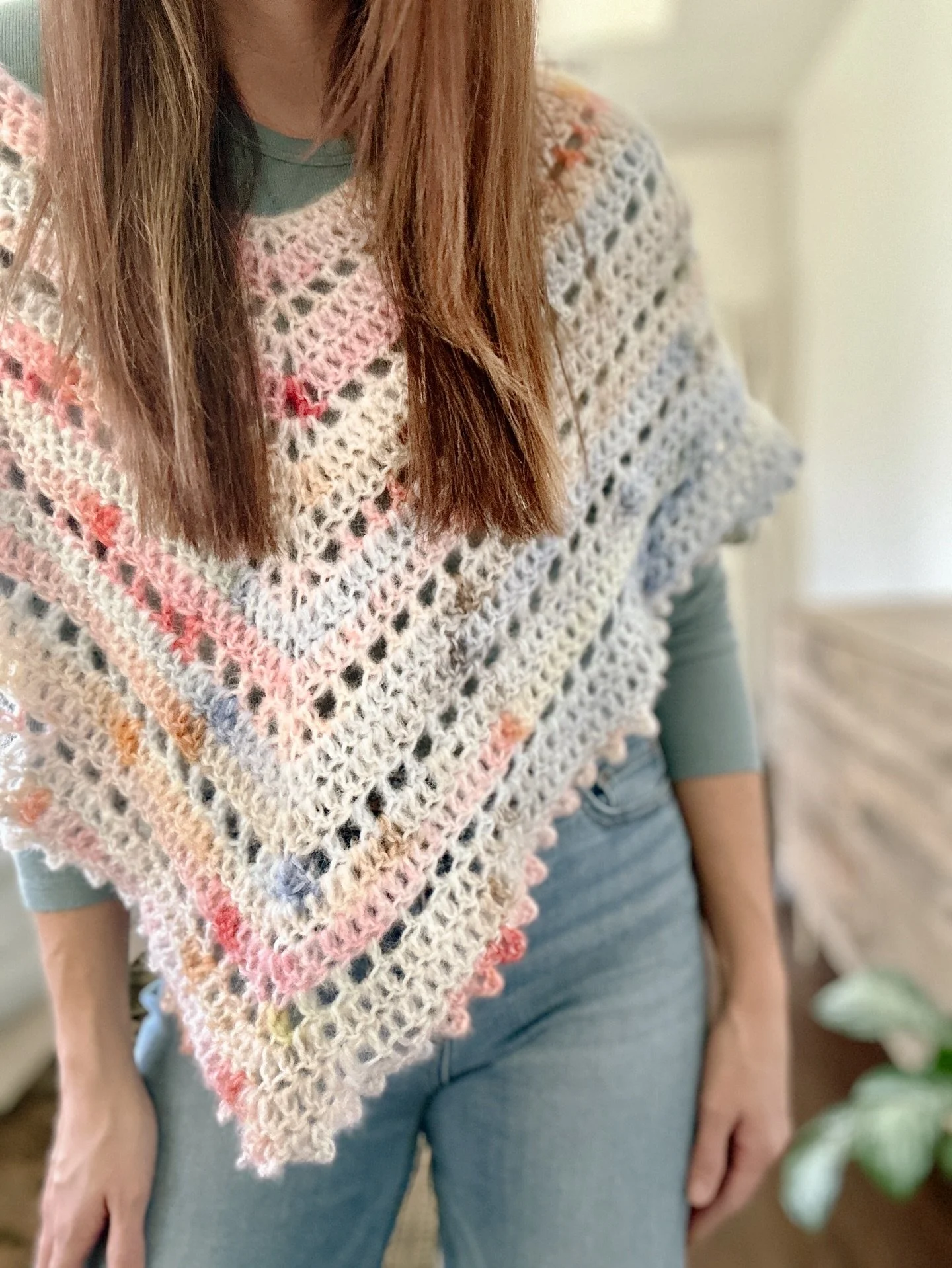 Warning! 🤭 New pattern coming soon! 

I might be crazy but let&rsquo;s go! 🫶🏼

Stay tuned for MORE options and ways to make a crochet poncho fit your style! 

Poncho pattern coming soon by me! 
Name is still TBD 🙈
Yarn used is @lionbrandyarn scar