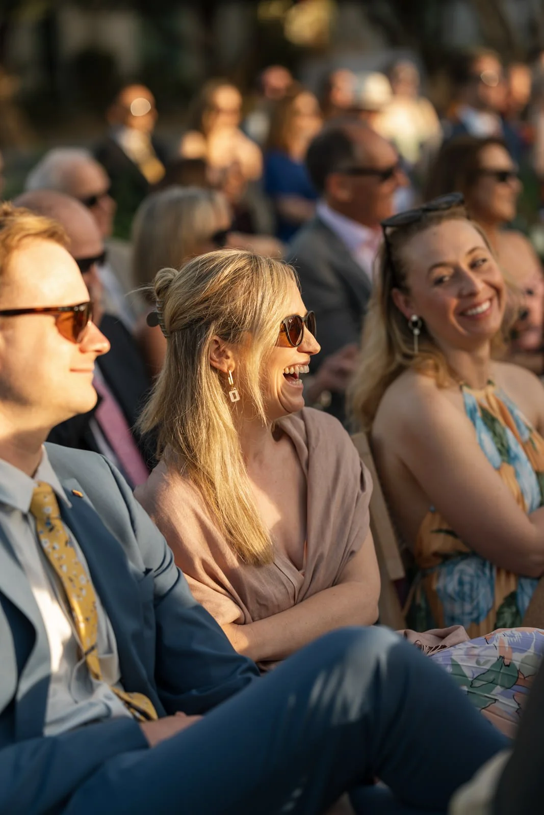 Guests watching Cache Estate Wedding ceremony in Indio, CA, by Palm Springs wedding planner COJ Events