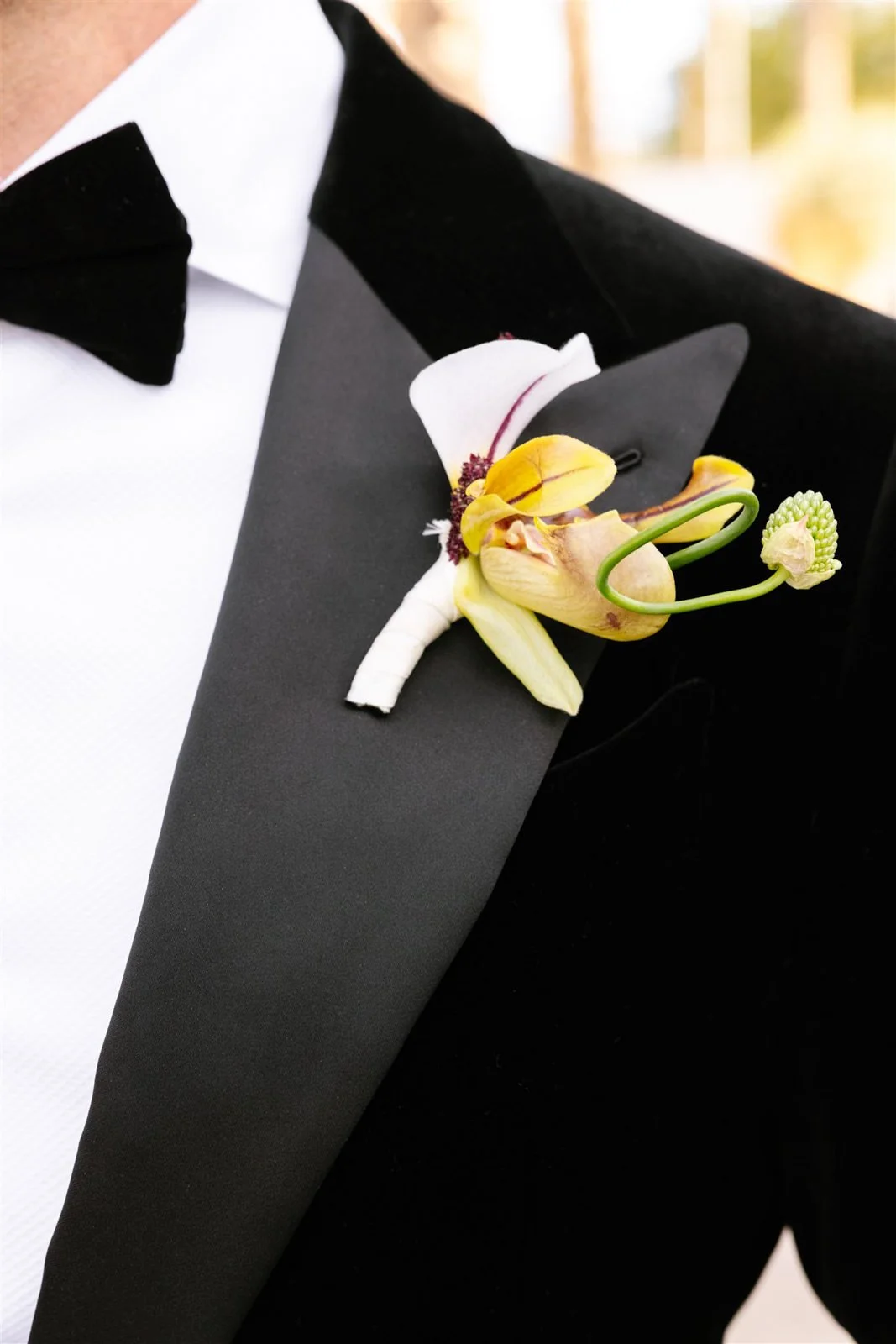 Groom's boutonniere at Cache Estate Wedding in Indio, CA, by Palm Springs wedding planner COJ Events
