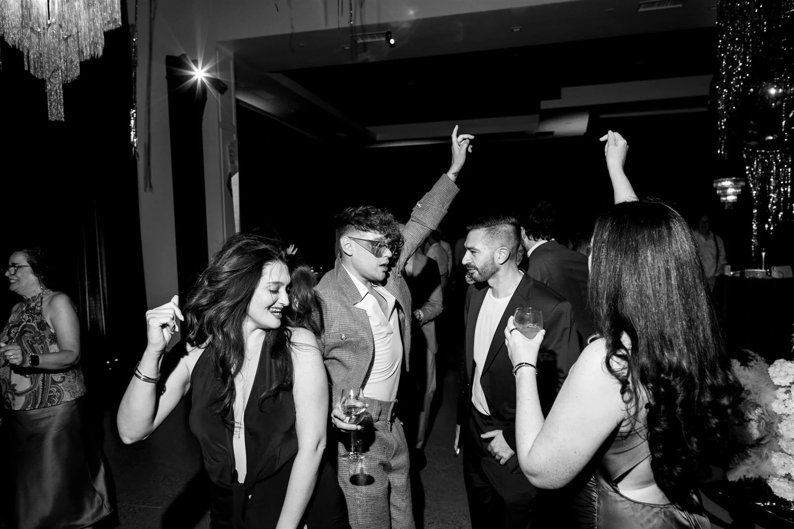 Late night dance floor at a Cache Estate wedding reception in Indio, CA, by Palm Springs wedding planner COJ Events