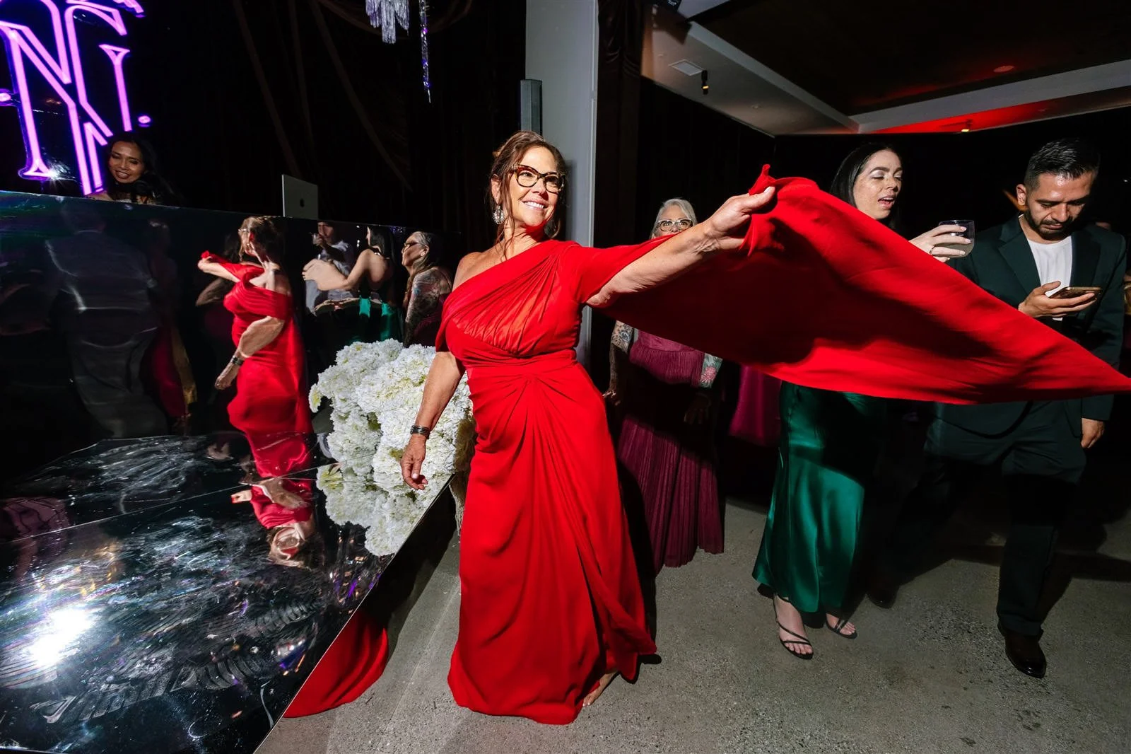 Late night dance floor at a Cache Estate wedding reception in Indio, CA, by Palm Springs wedding planner COJ Events