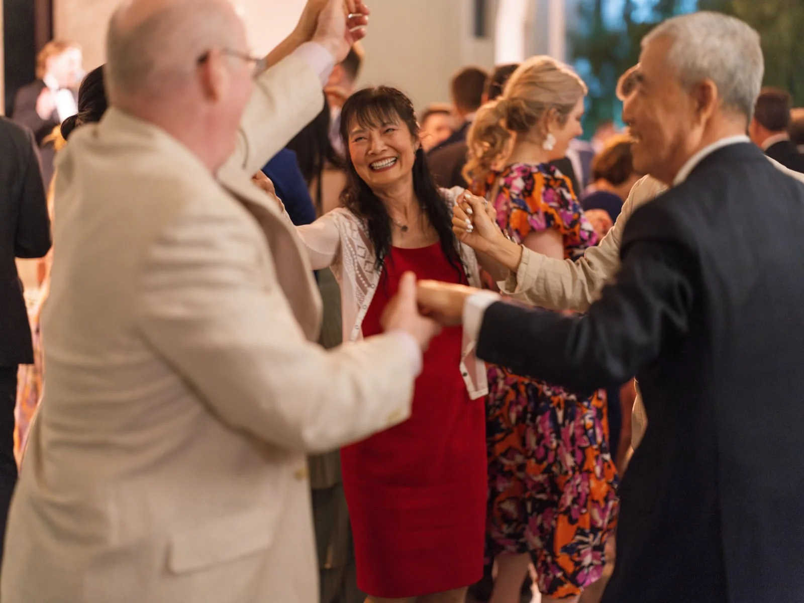 Guests dancing at Cache Estate in Indio, CA, by Palm Springs wedding planner COJ Events