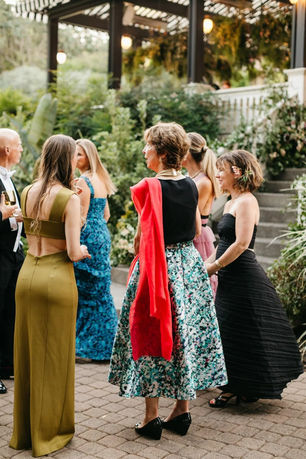 Guests enjoying cocktail hour on the grounds of The Madrona -Planned by COJ Events-Palm Springs Destination Wedding