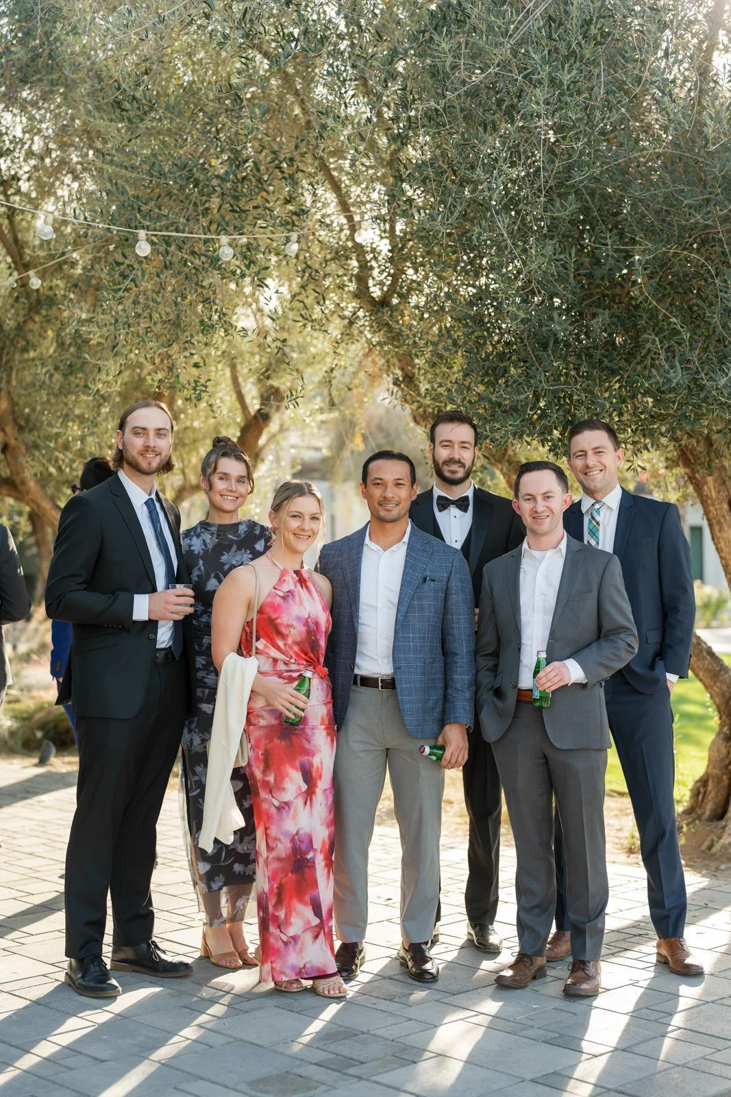 Guests during sunny cocktail hour at Cache Estate Wedding in Indio, CA, by Palm Springs wedding planner COJ Events