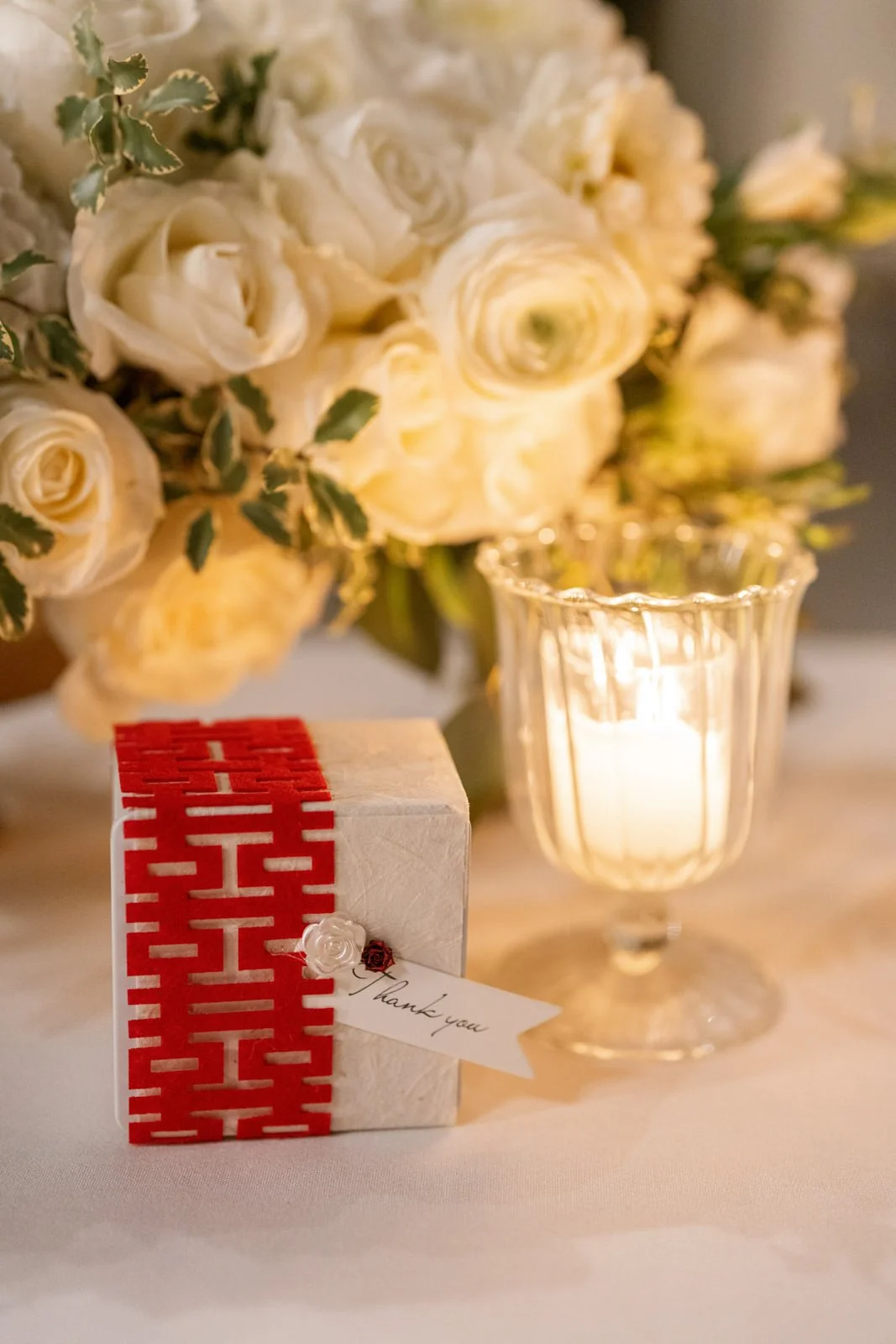 Thank you gifts at Cache Estate wedding reception in Indio, CA, by Palm Springs wedding planner COJ Events