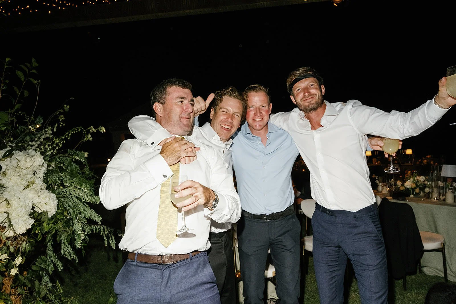 Guests at the late night dance party at a Merv Griffin Estate wedding, designed by COJ Events