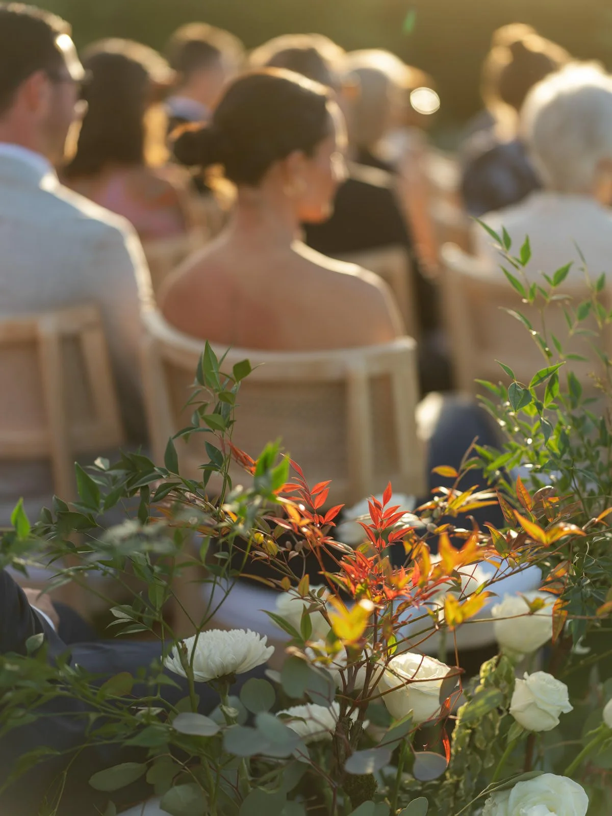 Guests watching Cache Estate Wedding ceremony in Indio, CA, by Palm Springs wedding planner COJ Events