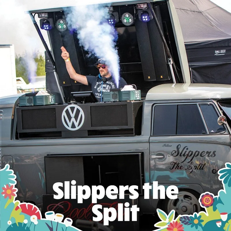 SLIPPERS THE SPILT DJ BUS