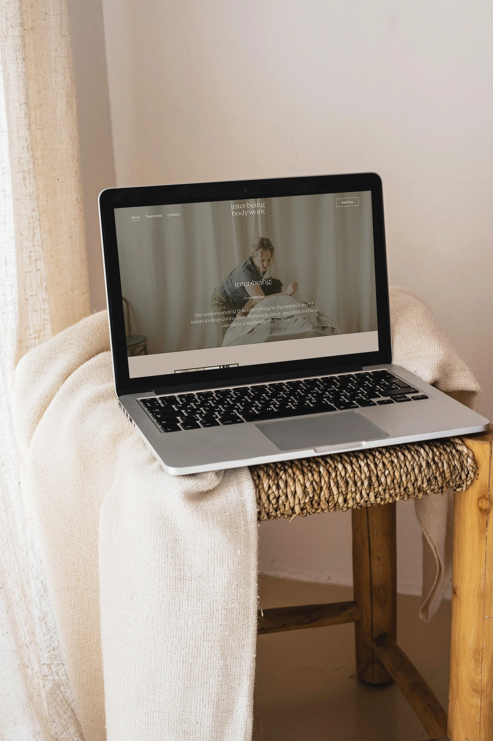 mockup of a new website for a massage therapy practice