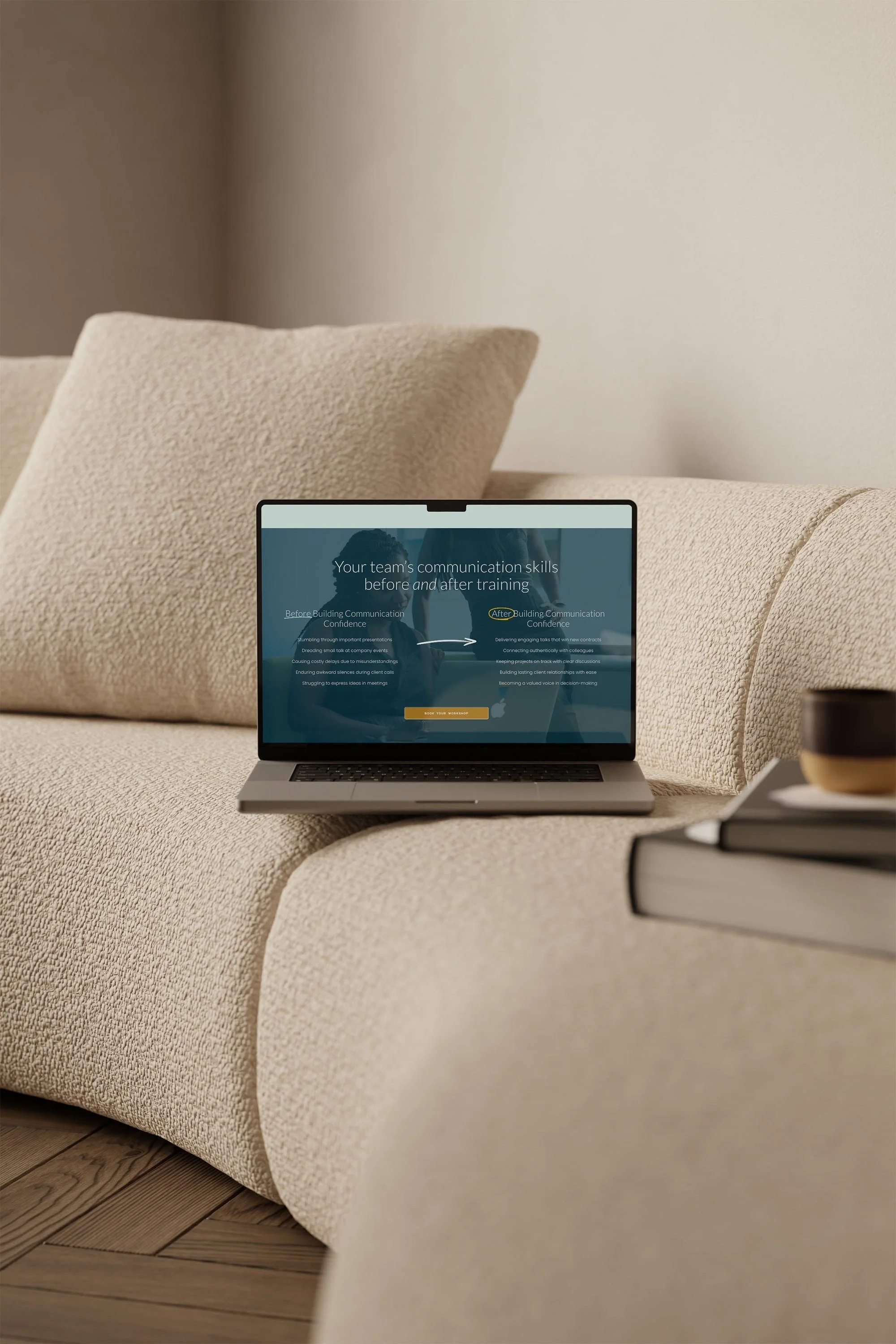 mockup of a speech therapist website built by in tandem studios on squarespace