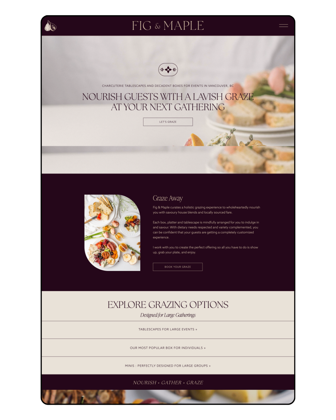 mockup of vancouver personal chef website