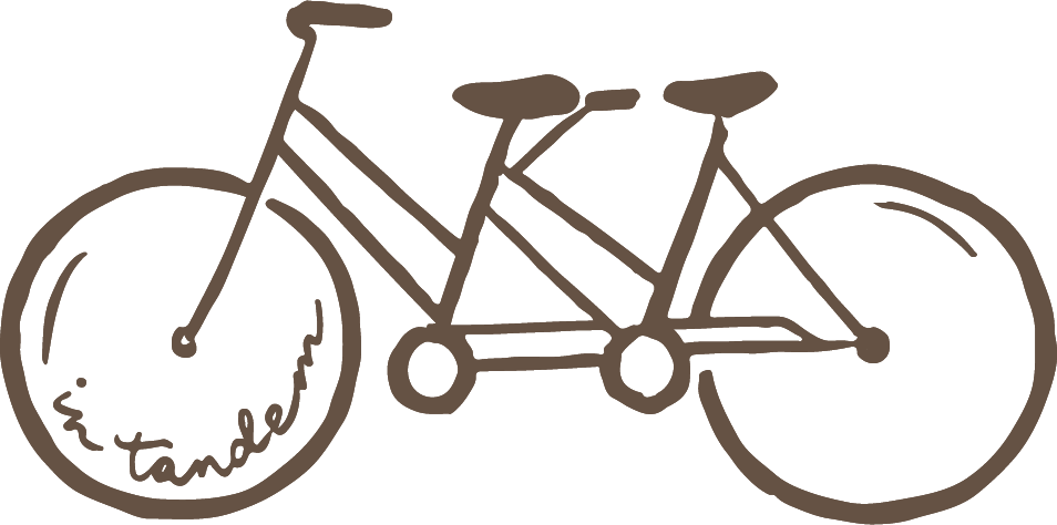 In Tandem Bike Brand Icon in Chocolate