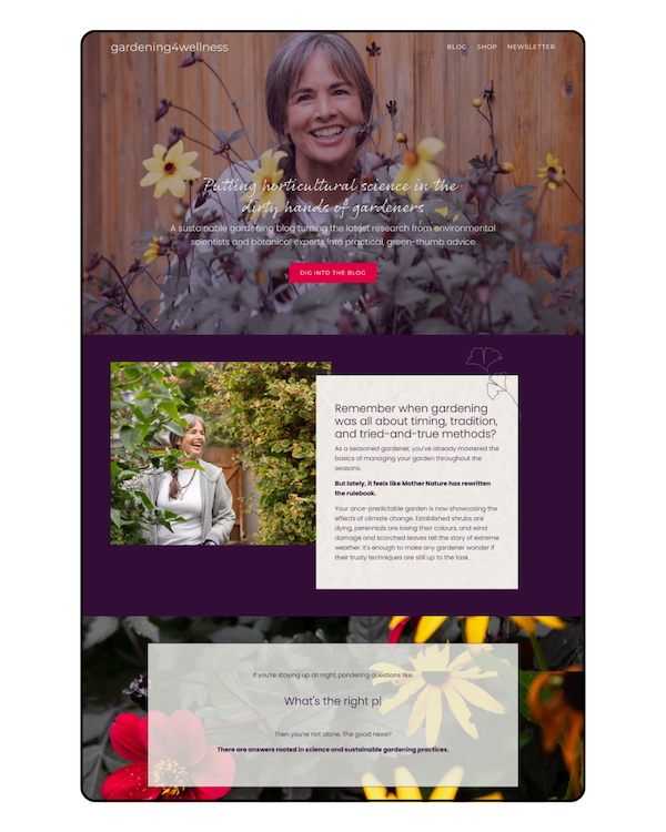 gardening4wellness website mockup