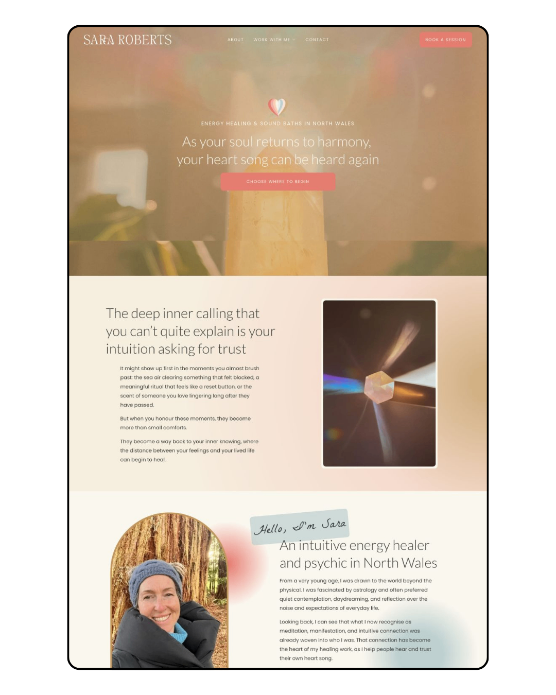 Energy Healer Website Mockup