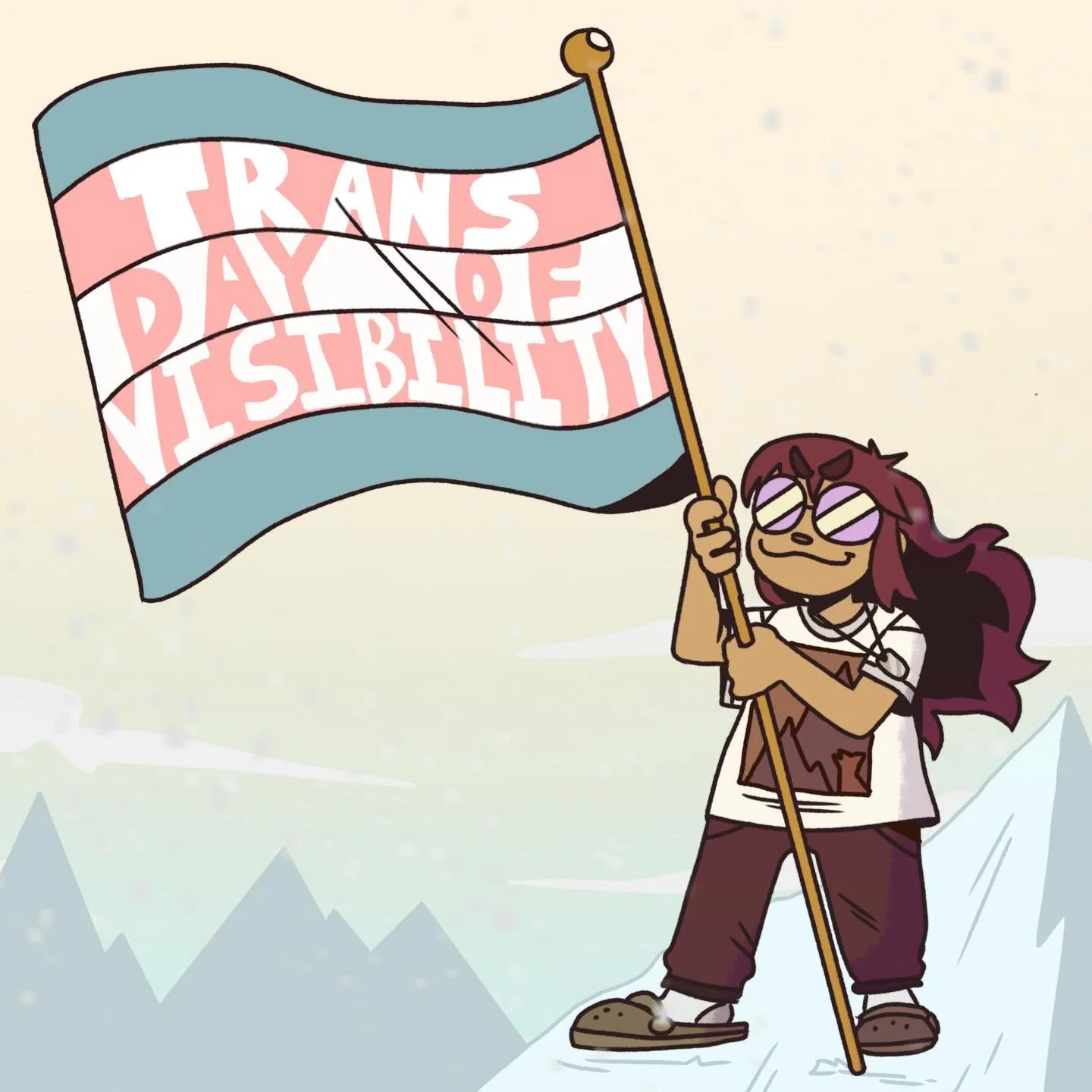 Happy Trans Day of Visibility once again! (This time on a mountain ⛰️ wow) 
-
#art #transdayofvisibility #trans #myart #digitalart