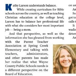 Great write-up in the Wayne Week this weekend. (sorry if it's hard to read, I had to chop it weird for instagram) 

Thanks so much to Renee Carey and Ken Fine for another balanced article which presented what both candidates bring to the table so rea