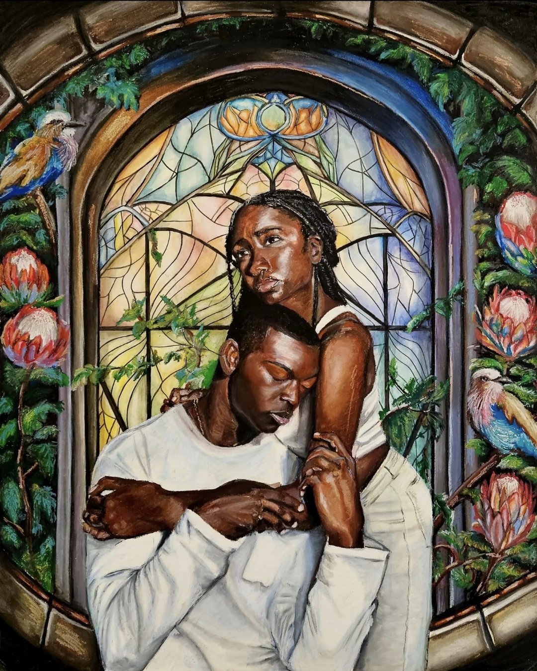 Lift Me Up, Oil pastel and solvent, 32 inches x 40 inches, 2023.jpg