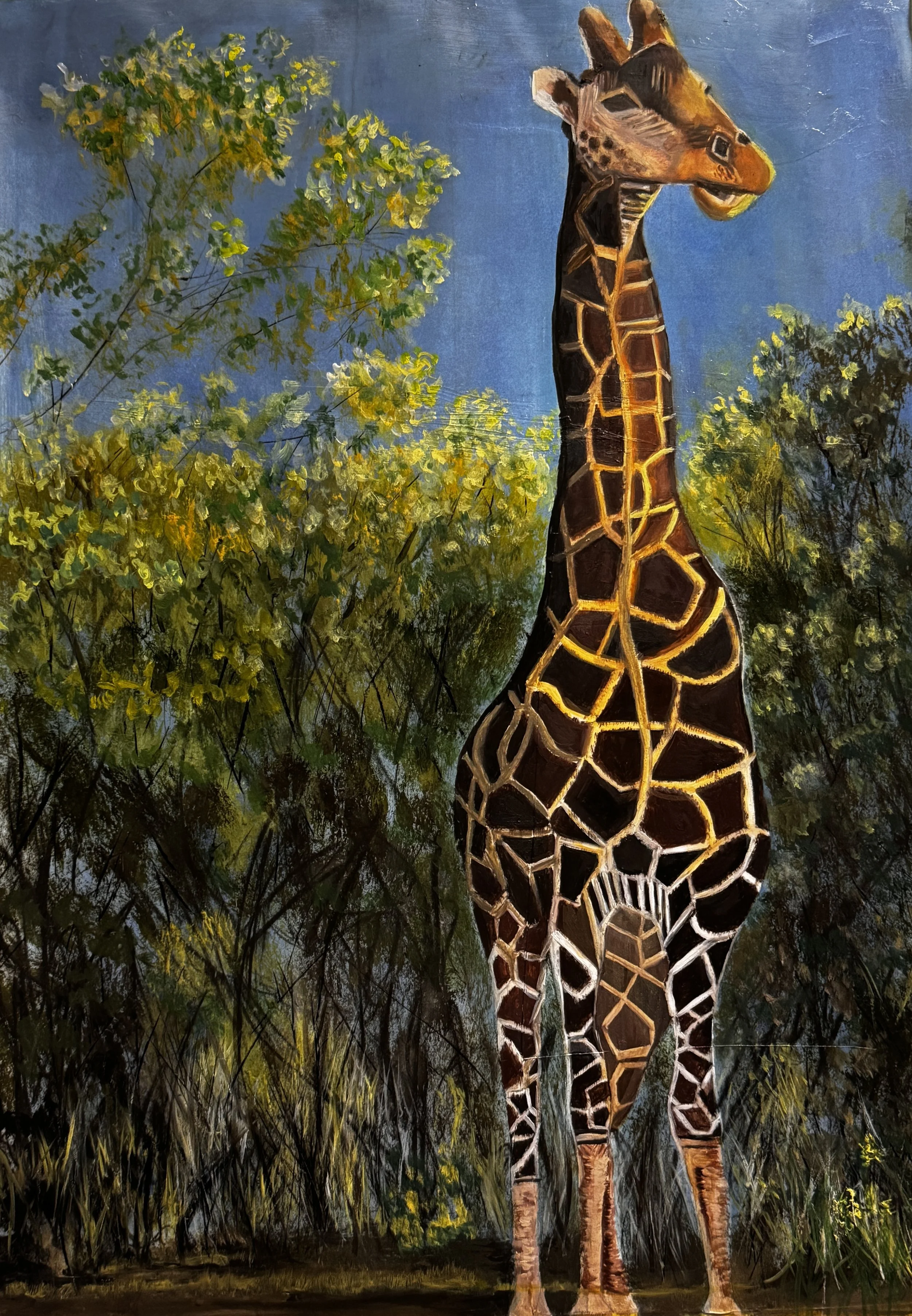 Heightened Curiosity, 2025, Mixed Media, Oil Painting on paper, 20" x 30"