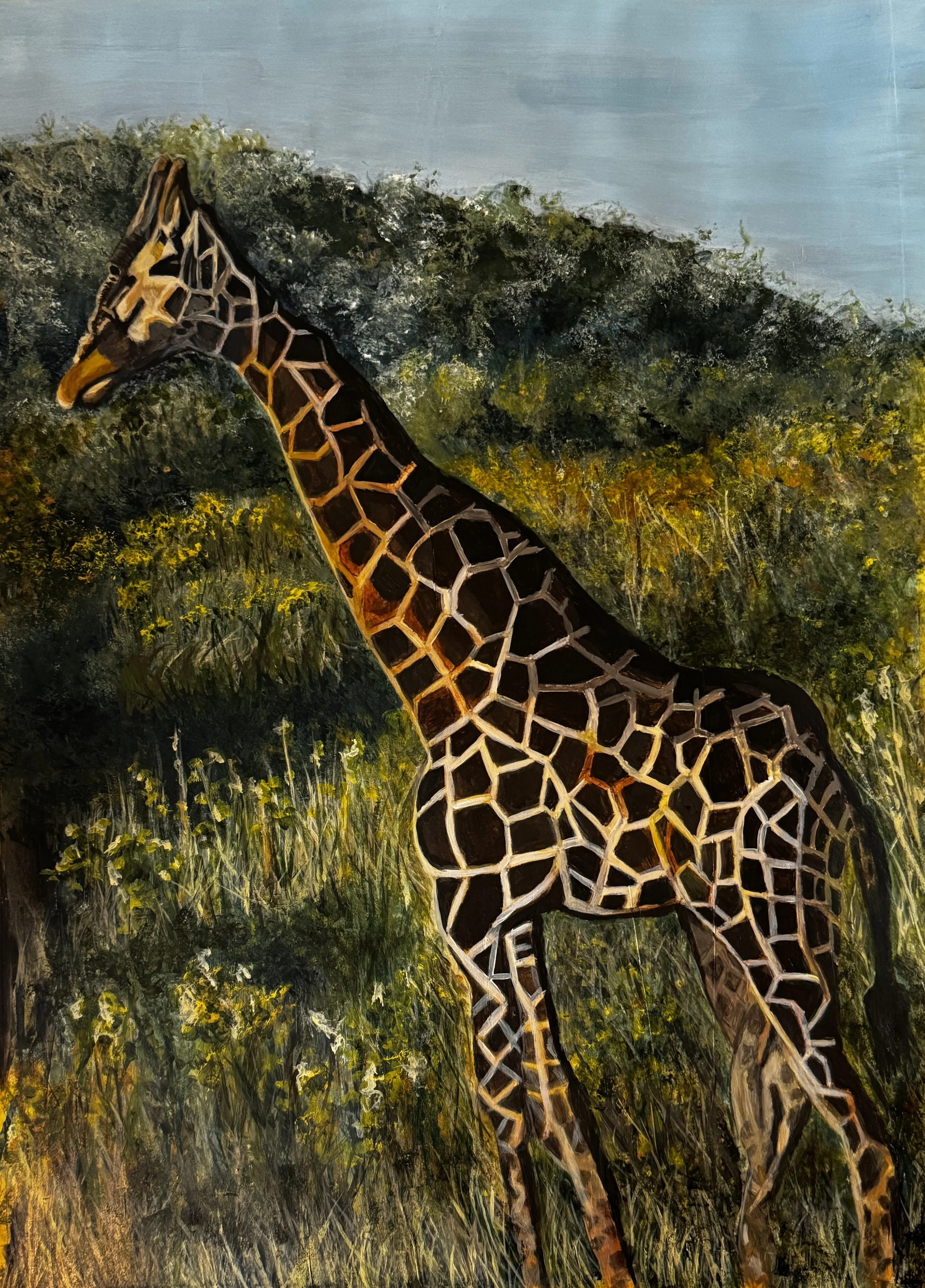 Silent Sentinel, 2025, Mixed Media, Oil
Painting on paper, 20" x 30"
