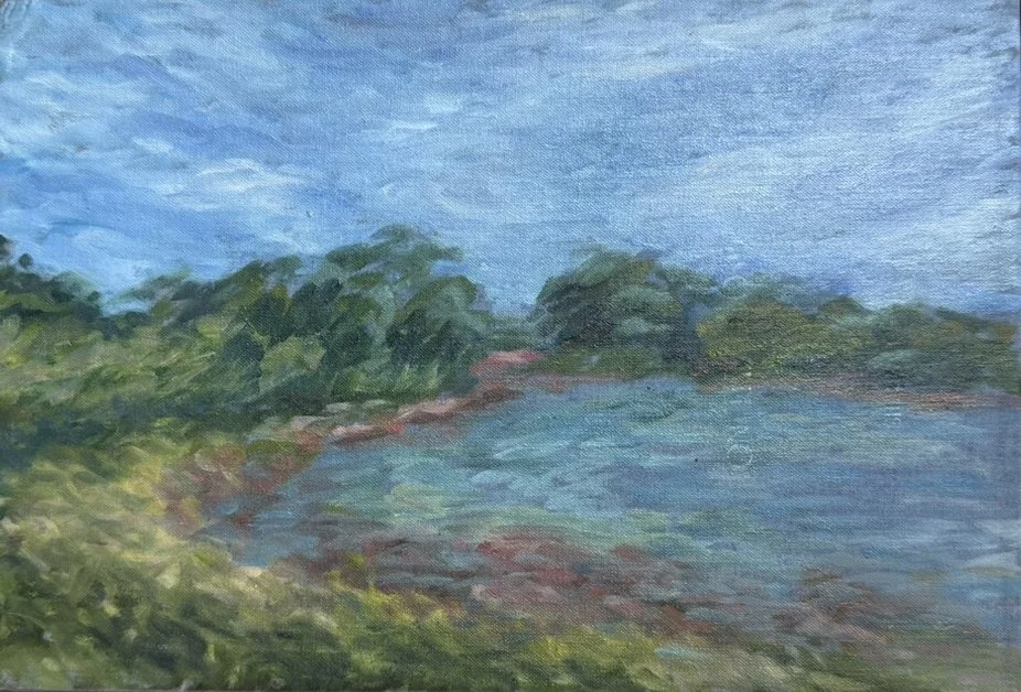 distant willows |  oil on linen