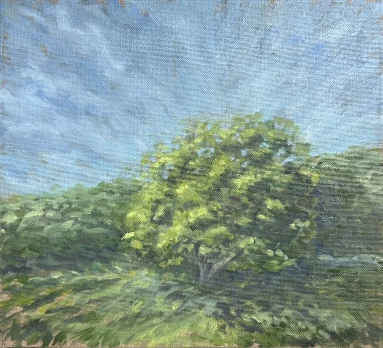 garden room | oil on book linen