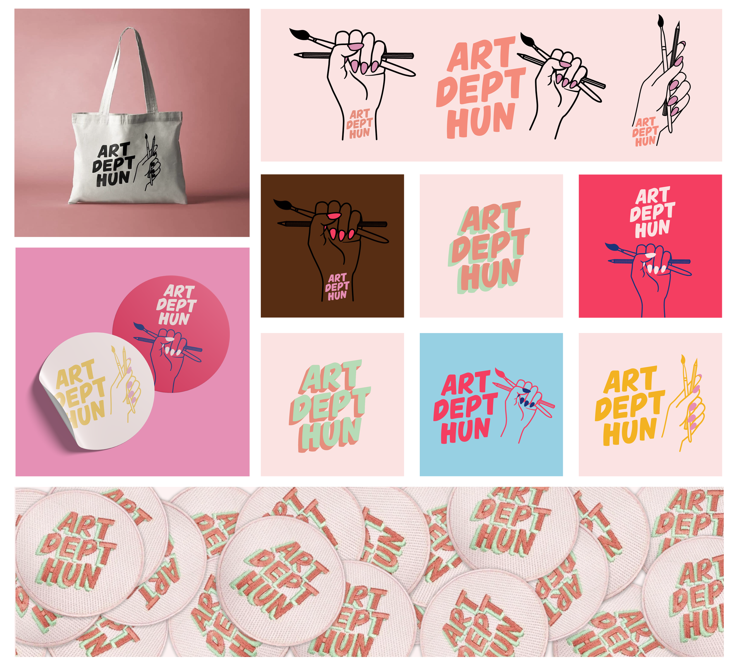 Branding and logo design for Art Dept Hun, created by graphic designer Jessica Barrell